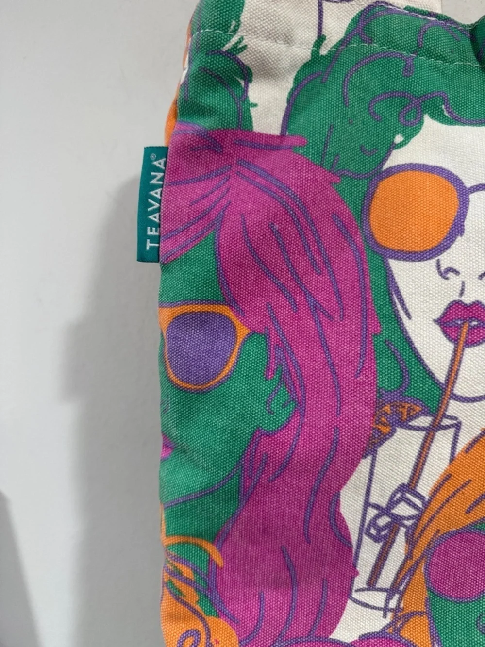 Teavana colorfu Graphic Tote Bag canvas book bag reusable durable